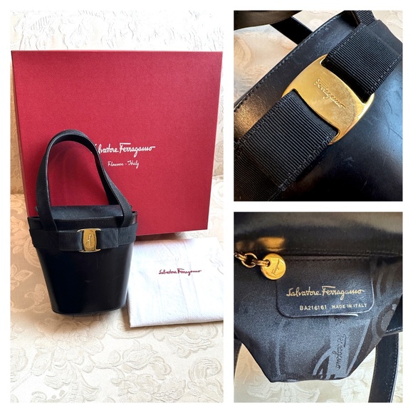 Salvatore Ferragamo black leather bucket bag - Picture 2 of 16